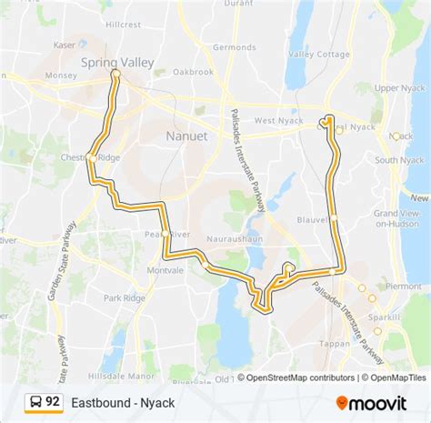 92 Route: Schedules, Stops & Maps - Eastbound - Nyack (Updated)