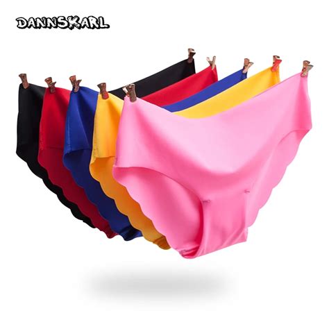 New Styles Womens Panties Ice Silk Non Trace Ladies Underwear Low