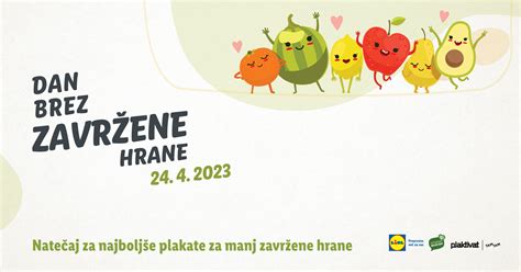 Slovenski dan brez zavržene hrane Natečaj za najboljše plakate za manj