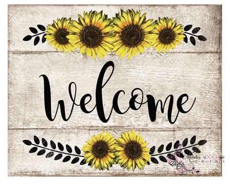 Welcome Sunflower Sign Wreath Enhancement Etsy