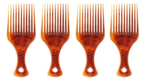 Pente Afro Pick Pente De Dentes Largos Trança 4 Unidades