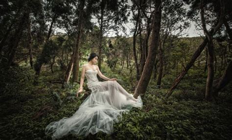 Wallpaper Trees Forest Women Outdoors Model Asian Wedding Dress