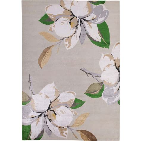 Magnolia Ice Hand-Knotted 10x8 Rug in Wool and Silk by Vivienne ...