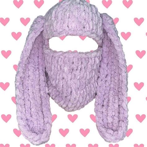 Knit Bunny Balaclava Rabbit Ski Mask Crochet Balaclava Etsy