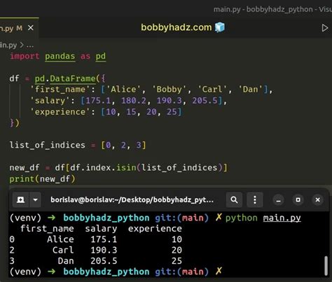 Pandas Select Rows Based On A List Of Indices Bobbyhadz