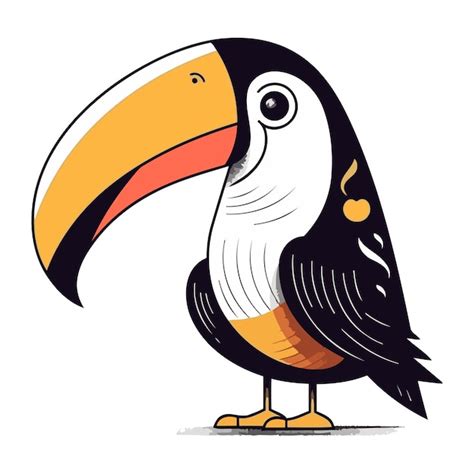 Tucano isolado em fundo branco Ilustração vetorial em estilo de desenho