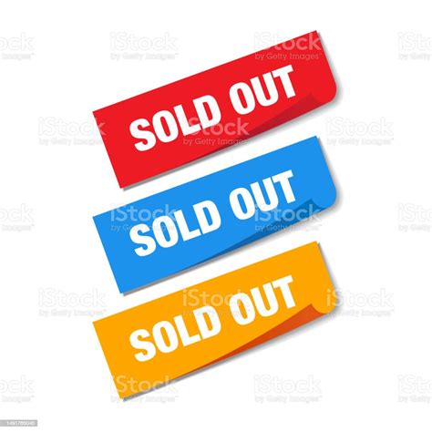 Sold Out Stickers Isolated On White Background Stock Illustration - Download Image Now ...