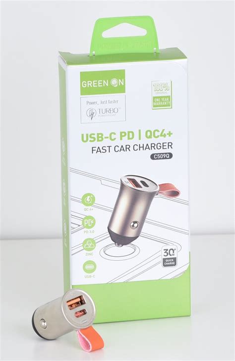 Originele Greenon Dual Poort Usb C Usb A Autolader Inclusief Kabel