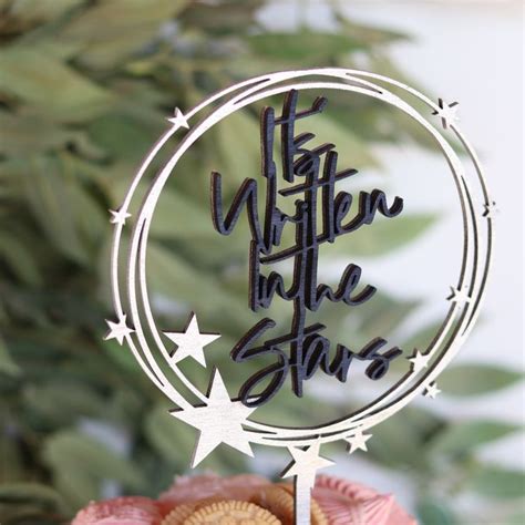 Starry Night Wedding Cake Topper It S Wrriten In The Stars Twinkle