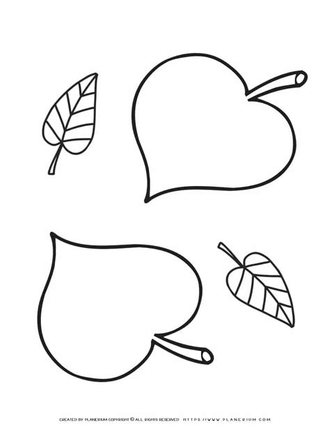 Leaves Template Two Hearts Leaves Planerium