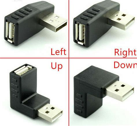 90 Degree Usb 20 A Male To A Female Left Right Up Down Angled Extension Adapter Ebay