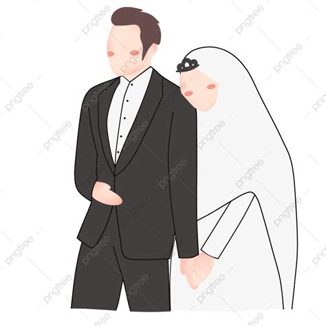 Romantic Muslim Wedding Couple Illustration Romantic Muslim Wedding