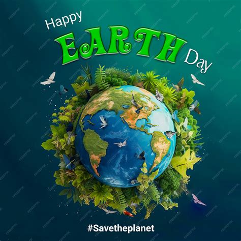 Premium Psd A Poster For Earth Day With A World Map And The Words