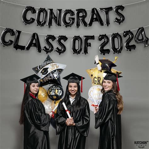 Katchon Congrats Class Of Globos Negros Pulgadas Globos De