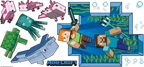 Amazon Jinx Minecraft Wall Cling Decal Set Minecart Steve