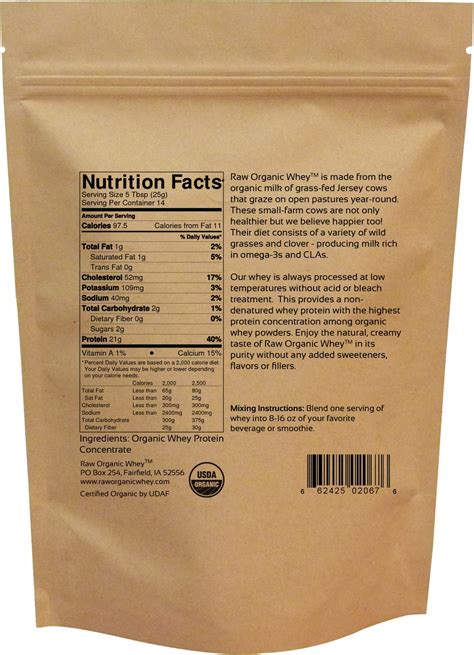 Raw Organic Whey Usda Certified Organic Whey Protein Powder Happy Healthy Cows Cold