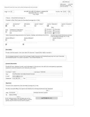 Fillable Online Filing By Cboe EDGA Exchange Inc Fax Email Print