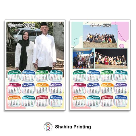 Jual Kalender 2024 Custom Tanpa Minimal Order Lengkap Tanggal Masehi Hijriyah Jawa Shopee