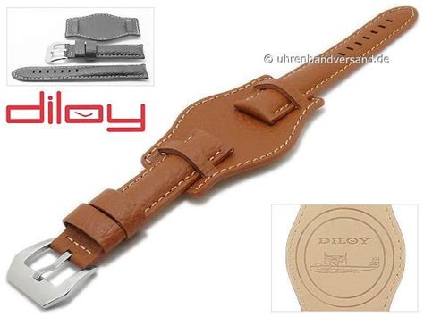 Watch Strap Dy LB386 22mm Light Brown Leather Grained Light Stitching