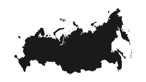 Premium Vector | Russia map in black color isolated white background ...