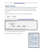 Understanding Taylor Series: How to Represent Functions as | Course Hero