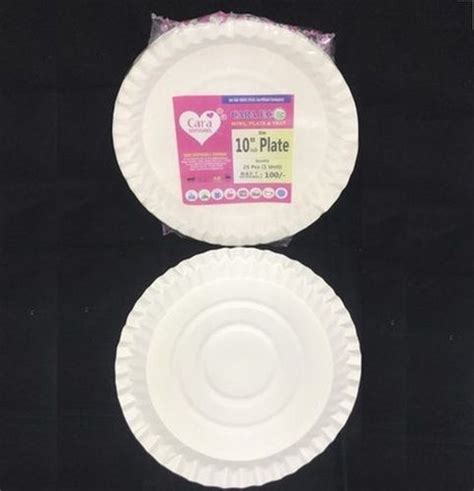 White Round Single Use Inch Leakproof Biodegradable Paper Food