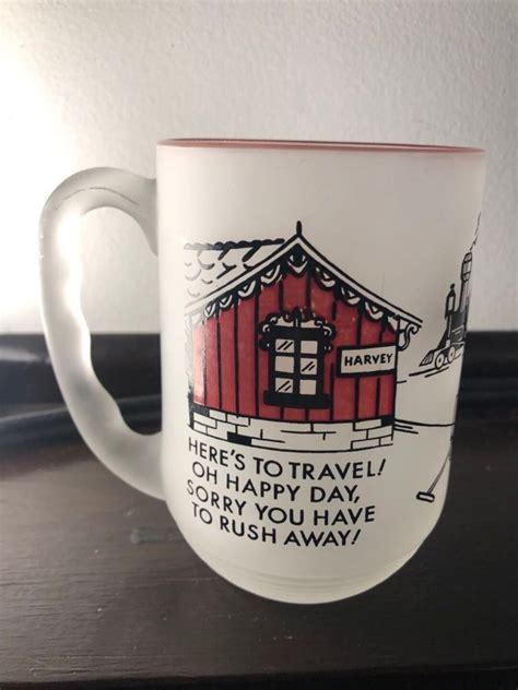 Frosted Glass Mug Vintage Gay Fad Hand Painted Etsy