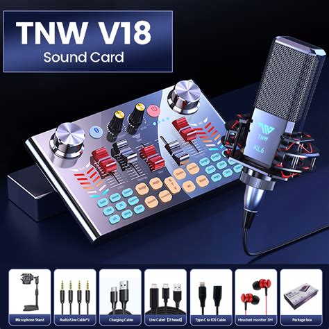 Tnw V Sound Card Microphone Sound Mixer Sound Card Karaoke Audio