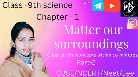 Matter Our Surroundings Part 2chapter 1 Class 9th Sciencencert Cbse Youtube