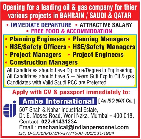 Walk In Interview At Mumbai For Saudi Arabia August