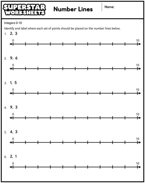 Number Lines Superstar Worksheets Worksheets Library