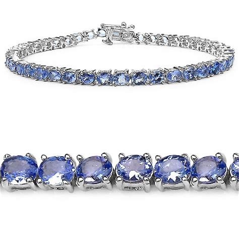 Tanzanite Bracelet, Natural Tanzanite Sterling Silver Bracelet, Tanzanite Ovals Bracelet for ...