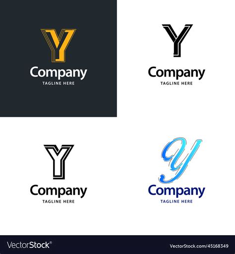 Letter y big logo pack design creative modern Vector Image