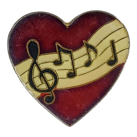 Vintage Enamel Music Pins Music Notes I Love Music True