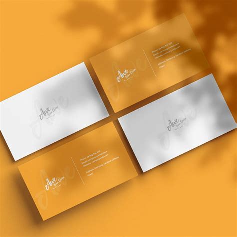 Free Business Card Psd Mockup With Shadow Overlay Css Author