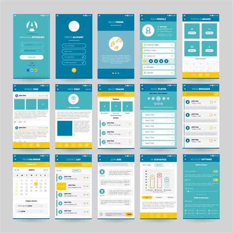 Mobile Screens With Ui Set 482882 Vector Art At Vecteezy