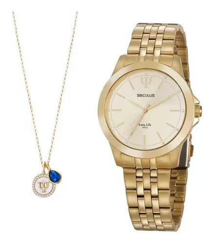 Reloj psicológico dorado Seculus para mujer Semijoia MercadoLibre