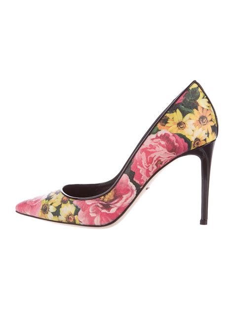 Dolce And Gabbana Saffiano Leather Floral Pumps W Tags Shoes Dag84430 The Realreal