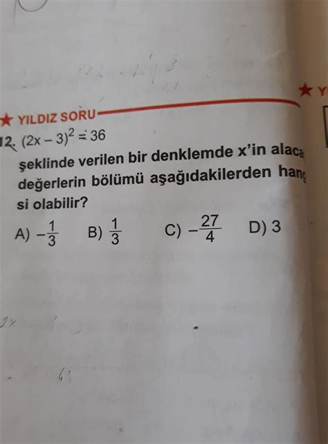 7 sınıf denklem sorusu Eodev