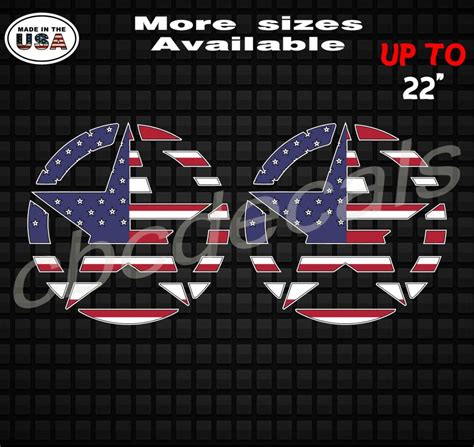 American Flag Star Decal Stickers Set Of 2 Star Decals For “jeep