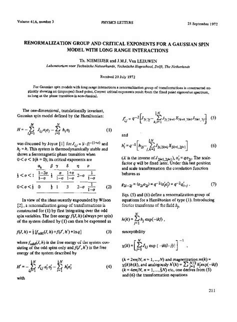 PDF Renormalization Group And Critical Exponents For A Gaussian Spin