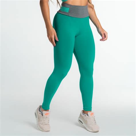 Calça Legging Poliamida Azul Marinho Cós Mescla