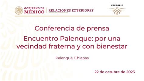 Conferencia De Prensa Encuentro Palenque Por Una Vecindad Fraterna Y