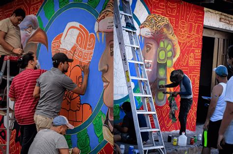 J Venes Artistas Pintan Murales Para Transmitir La Cultura Del