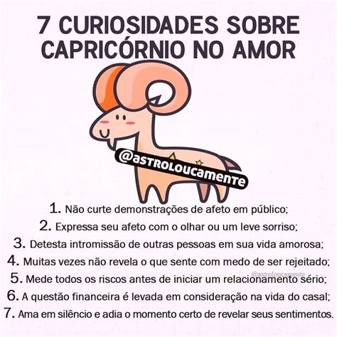 Curiosidades Sobre Capric Rnio No Amor Conhece Algu M De