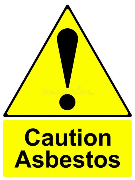 Caution Asbestos Waste Removal Sign On White Background Stock Vector