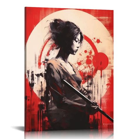 JEUXUS Geisha Tattoo Samurai Vintage Asian Art Posters Japanese Samurai