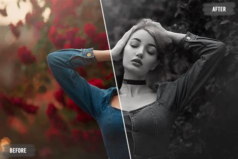 50 Black and White Portrait Photoshop Actions - Design Cuts