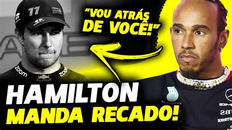 HAMILTON MANDA RECADO PARA PEREZ SOBRE DISPUTA PELO VICE CAMPEONATO