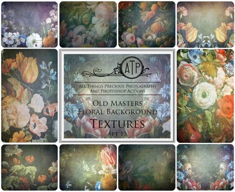 10 Digital Textures Floral Flower Background Set 12 Photography